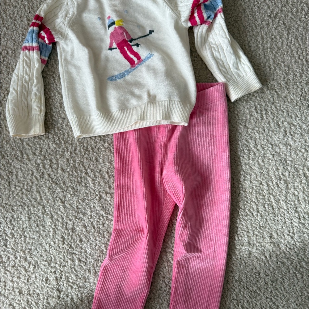 Janie and Jack Cream and Pink Kids Matching Set